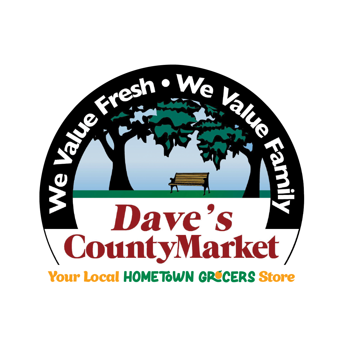 A theme logo of Dave's County Market